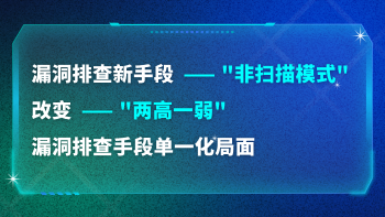 漏洞排查新手段 “非扫描模式” 改变 “两高一弱” 漏洞排查手段单一化局面