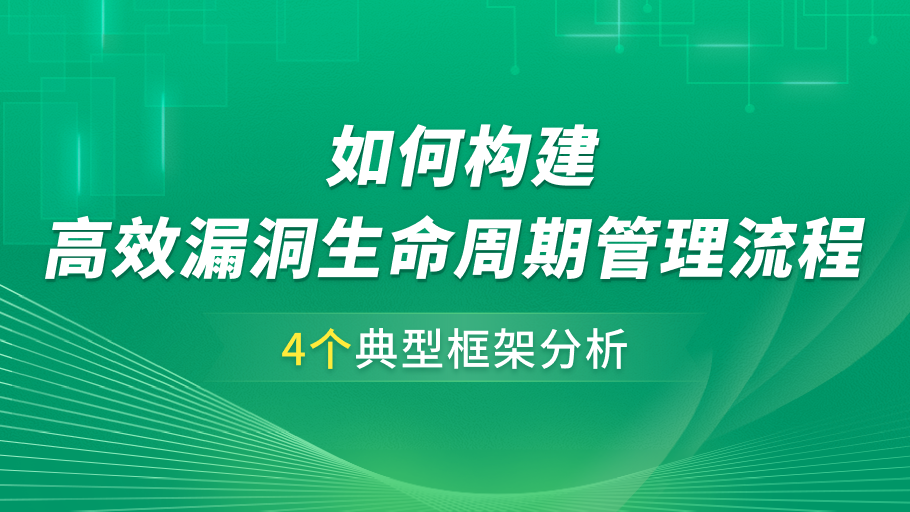 构建高效漏洞生命周期管理流程的4个典型框架