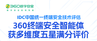 360终端安全智能体获IDC五大维度满分评价，树立行业新标杆