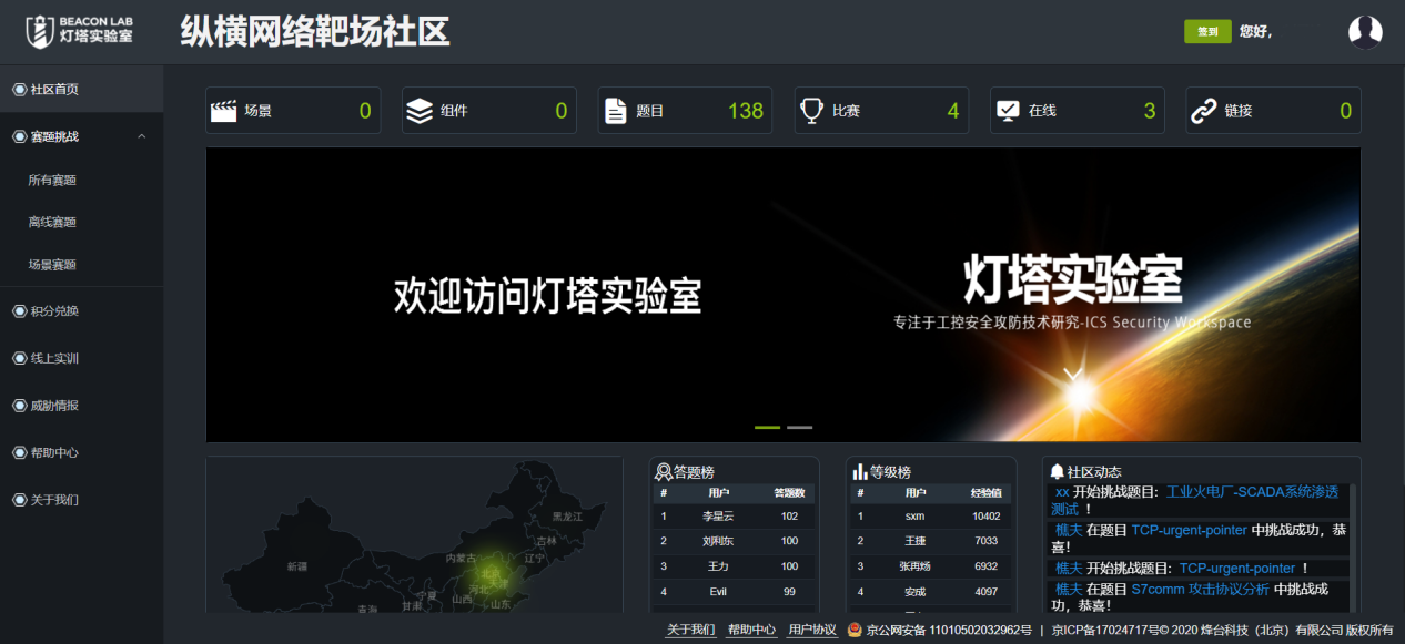 烽台科技『纵横网络靶场社区』焕新上线，聚焦工业信息安全人才培养与生态共建