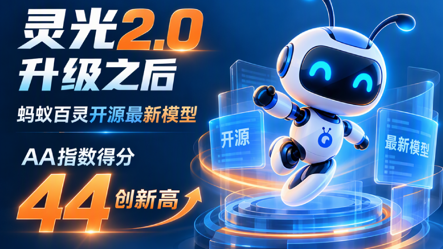 灵光2.0升级之后，蚂蚁百灵开源最新模型，AA指数得分44创新高
